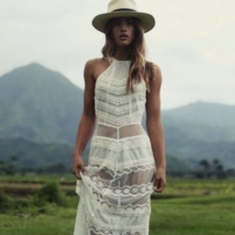 Tularosa Ana Sheer Lace Embroidered Maxi Dress - Picture 3 of 9